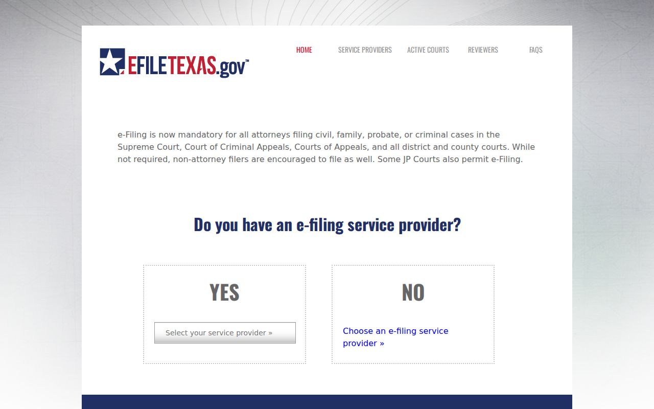 Grimes County civil court docket eFileTexas filing route