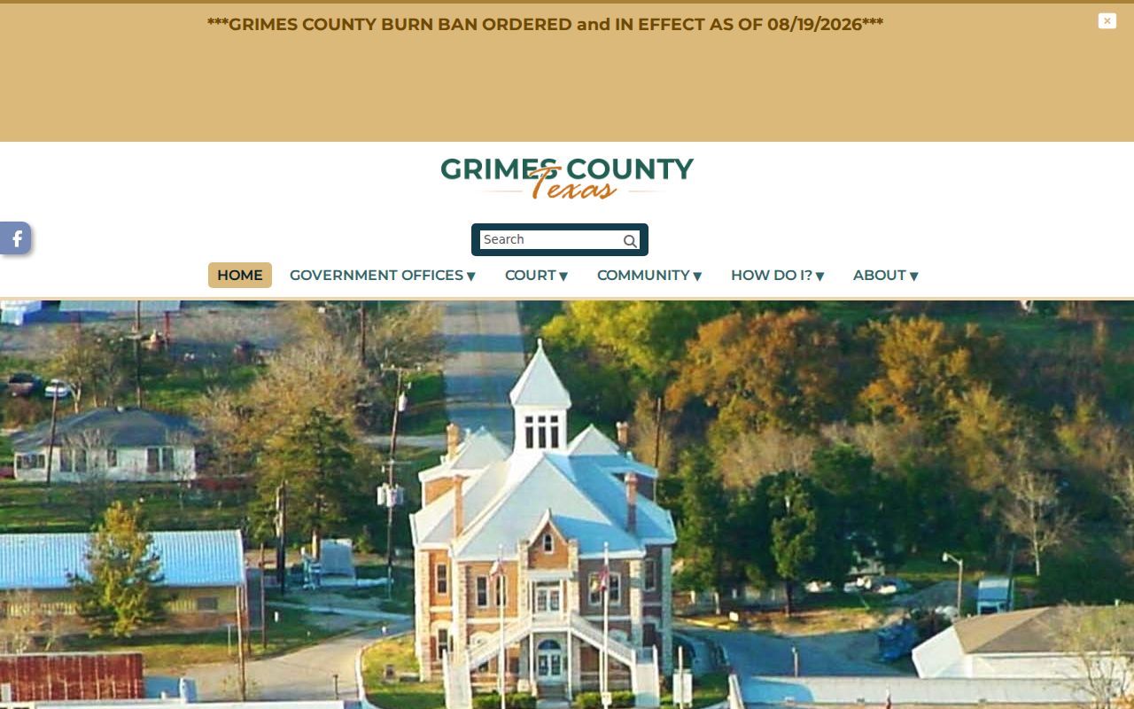 Grimes County court docket official county landing page